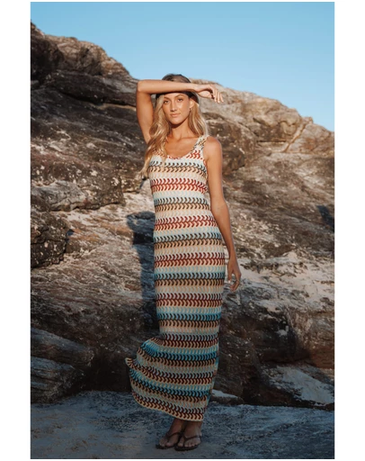Petal & Pup - Sommer Midi Dress - Multi Stripe