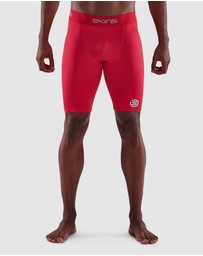 SKINS - SKINS Compression Men's Series-1 Running/Gym Half Tight Activewear Red