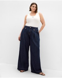 City Chic - Plus size Harley Fit Nova Wide Leg Short Jean - dark wash