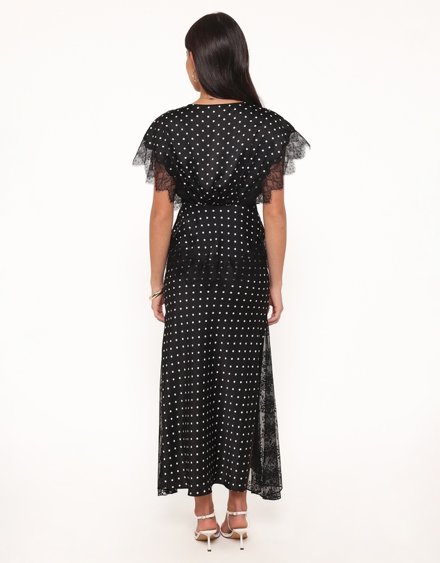 Petal & Pup - Ailbhe Lace Skirt - Black Polka Dot