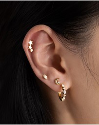 Wanderlust + Co - Crescent Diamante Gold Flat Back Earring