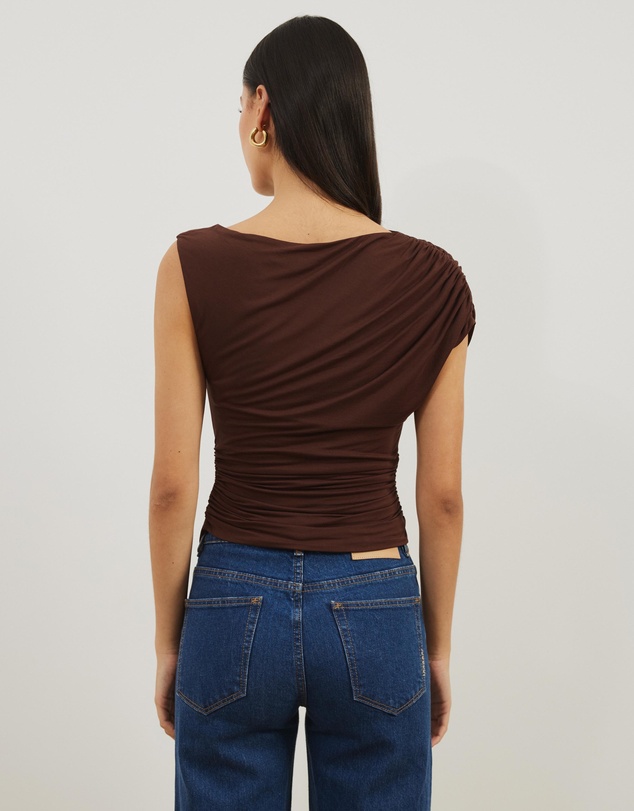 Atmos&Here - Gathered Shoulder Bamboo Top