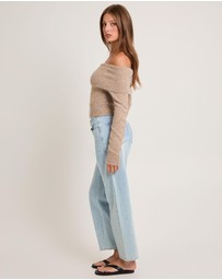 Alice In The Eve - Milly Off Shoulder Knit Sweater
