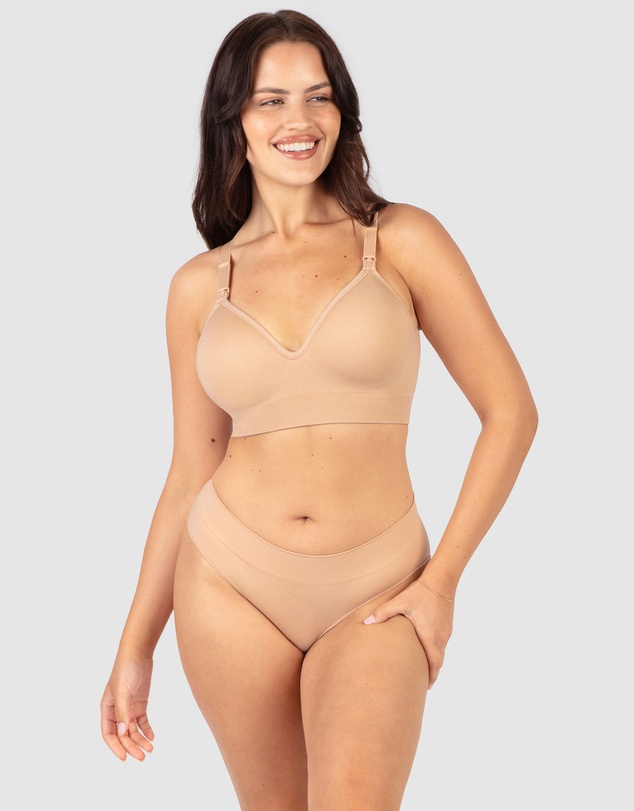 B Free Intimate Apparel - Plunge Nursing Comfort Bra – Wireless with Fixed Moulded Cups (B-C-D) Cup