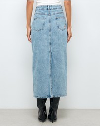 AERE - Mid Rise Denim Midi Skirt