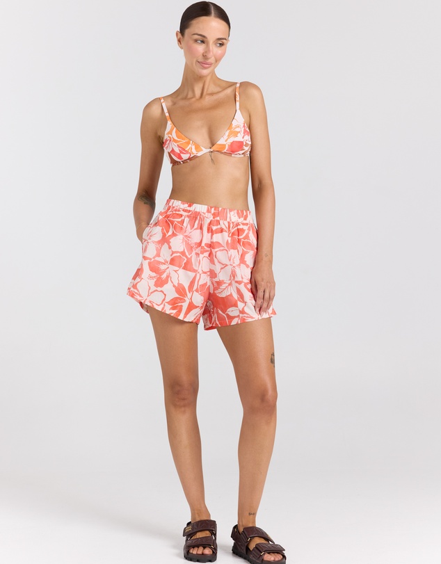 Poolside Paradiso - Java Slit Short - Hibiscus