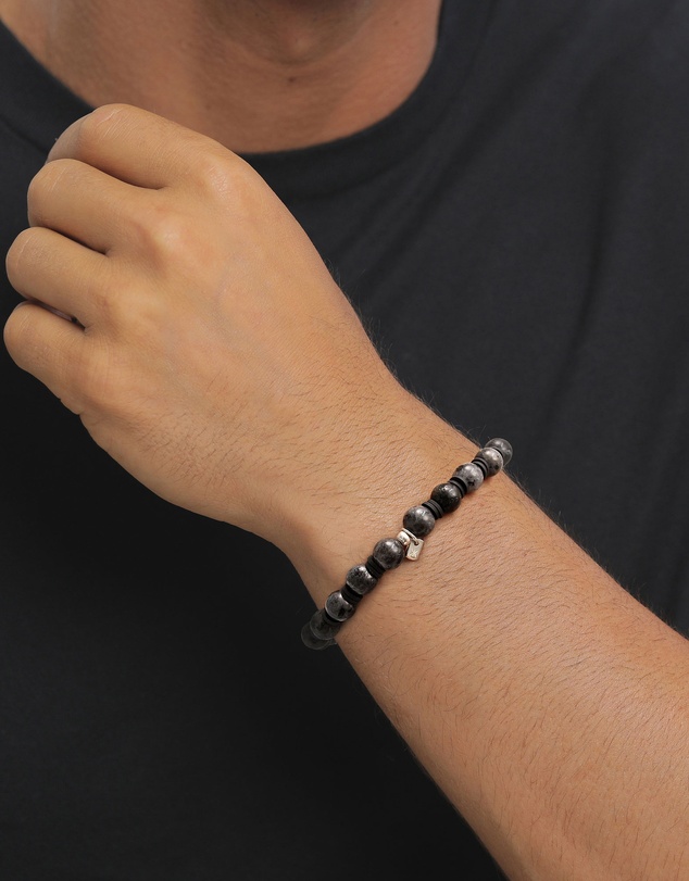 Kuzzoi - ICONIC EXCLUSIVE - Lavakite and Lava Bead Bracelet with Sterling Silver Elements