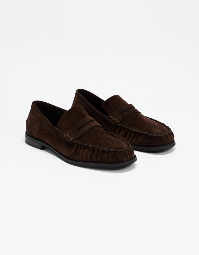 AERE - Suede Penny Loafers - Men's