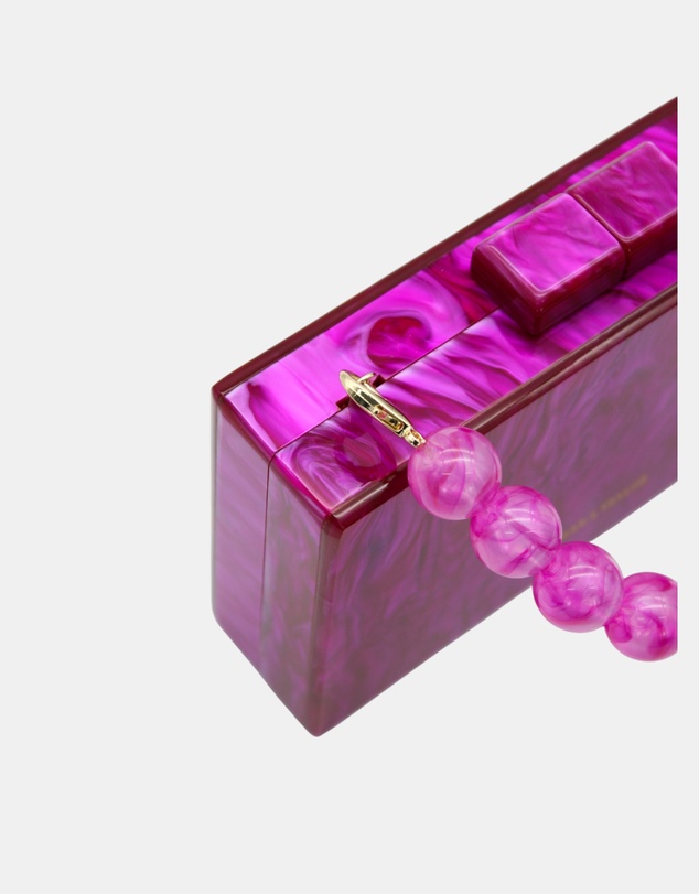 Morgan & Taylor - Arya Acrylic Clutch in Hot Pink