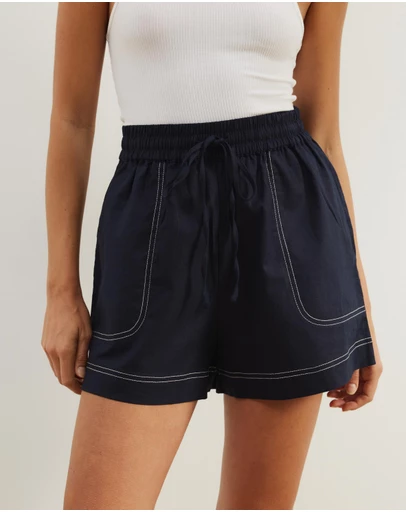 Atmos&Here - Polly Linen Blend Stitch Shorts