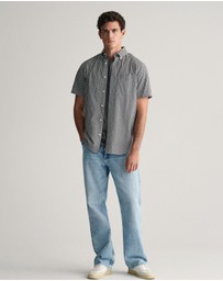 Gant - Regular Fit Classic Gingham Poplin Short Sleeve Shirt