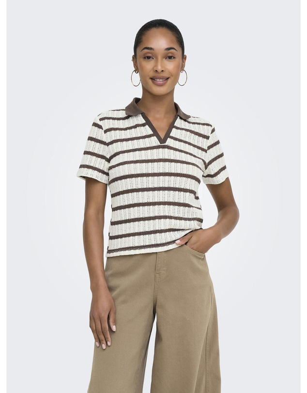 ONLY - Halia Striped Collared Top