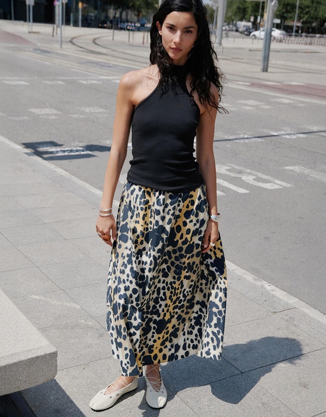 M.N.G - Falda Algodón Animal Print