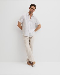 Country Road - Organically Grown Linen Short Sleeve Stripe Shirt