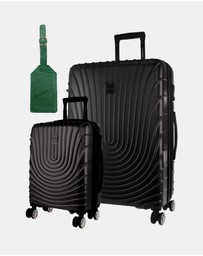 Pierre Cardin - Pierre Cardin Palais Hard Shell Large and Cabin 2-Piece Set + Luggage Tag