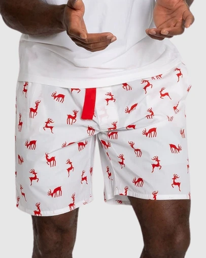Sant And Abel - Men's Reindeer Red Sleep Shorts