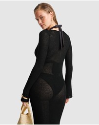 TALA - Multiway Gold Ring Long Sleeve Resort Knit Dress