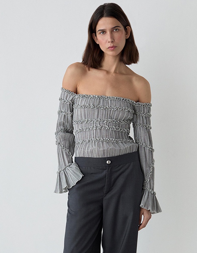 Laagam - Petra Squared Textured Blouse