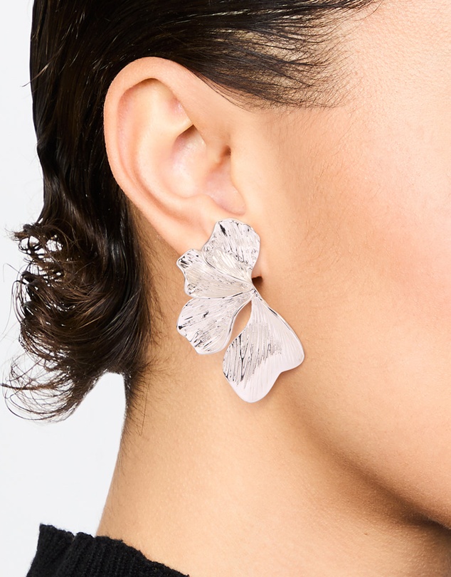 Lovisa - Silver Plated Organic Petal Stud Earrings