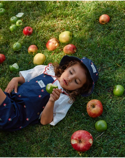 Goldie + Ace - Mini Strawberry Embroidered Bucket Hat - Babies-Kids