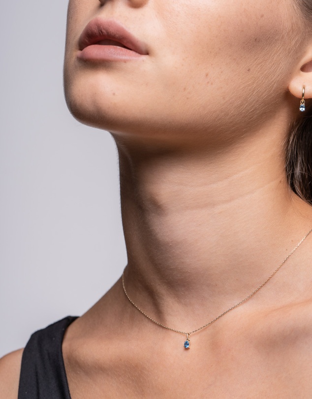 Luna Rae - Solid Gold - Topaz Necklace