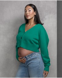 Soon Maternity - V-Neck Cropped Cardigan