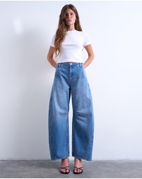 TOPSHOP - Horseshoe Mid Rise Barrel Leg Jeans