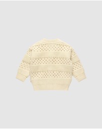 Kynd Baby - Knit Bow Cardigan in Ivory
