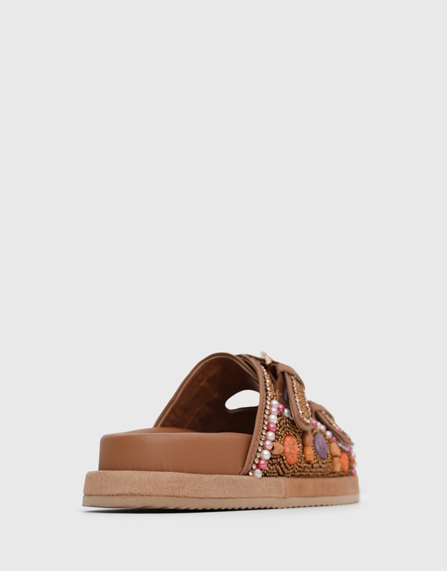 Betts - Cosmo Leather Buckle Flatform Slides
