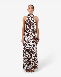 Forcast - Hazel Printed Halter Dress
