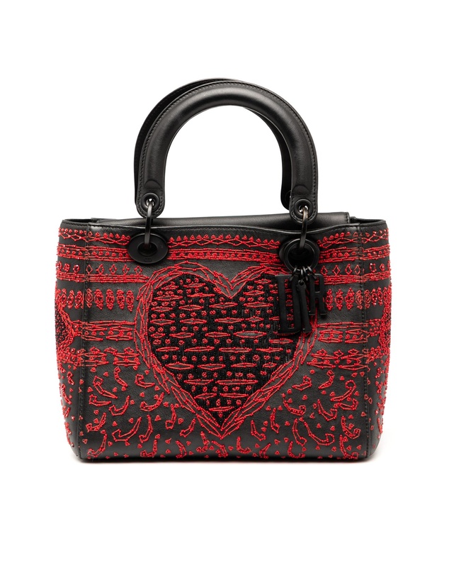 Pre-Loved by Azura Reborn - Pre-Loved Medium Smooth Calfskin Embroidered Heart Playing Cards Lady Dior
