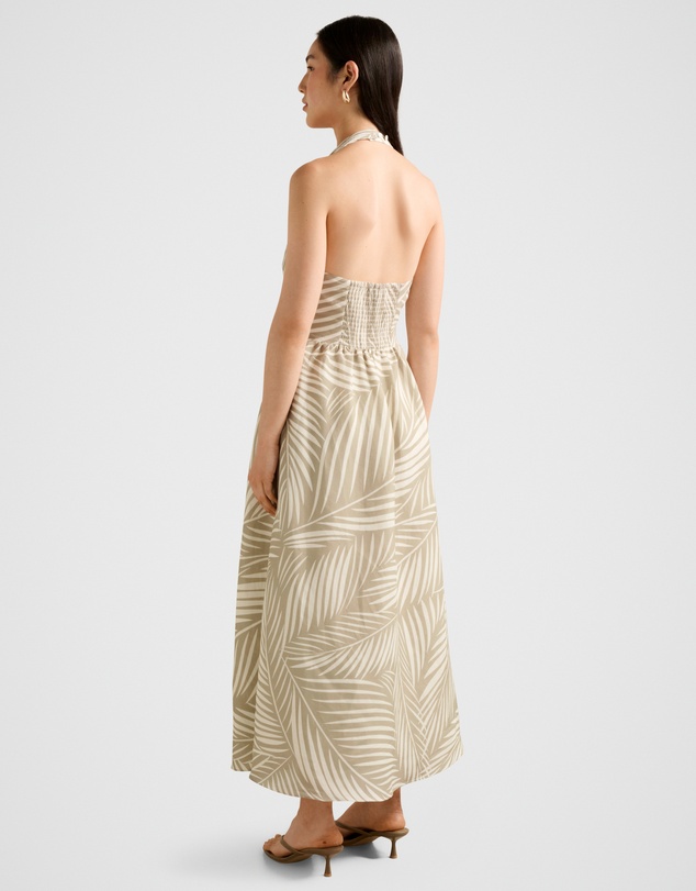 Forever New - Lilian Wrap Linen Halter Neck Midi Dress