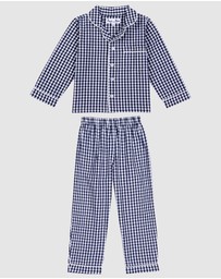 Sant And Abel - Kids Hepburn Gingham Navy PJ Set