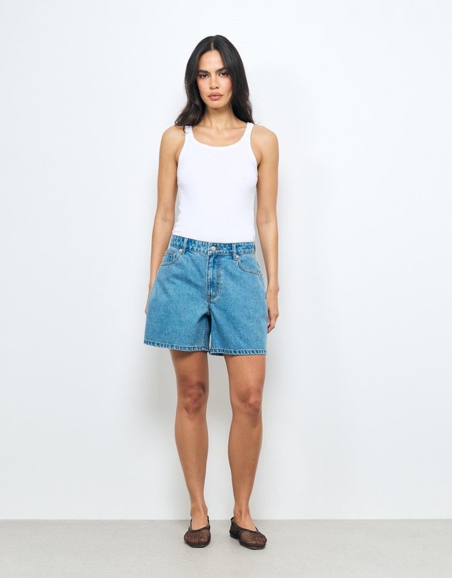 AERE - Rosa Mid Length Denim Shorts