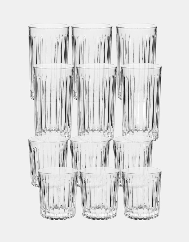HOTTIE - Jonnie Linear 12-Piece Glass Set