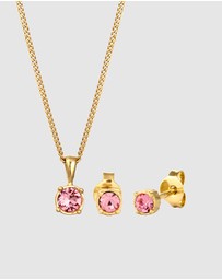 Elli Jewelry - Jewelry Set Crystal 925 Sterling Silver Gold-Plated