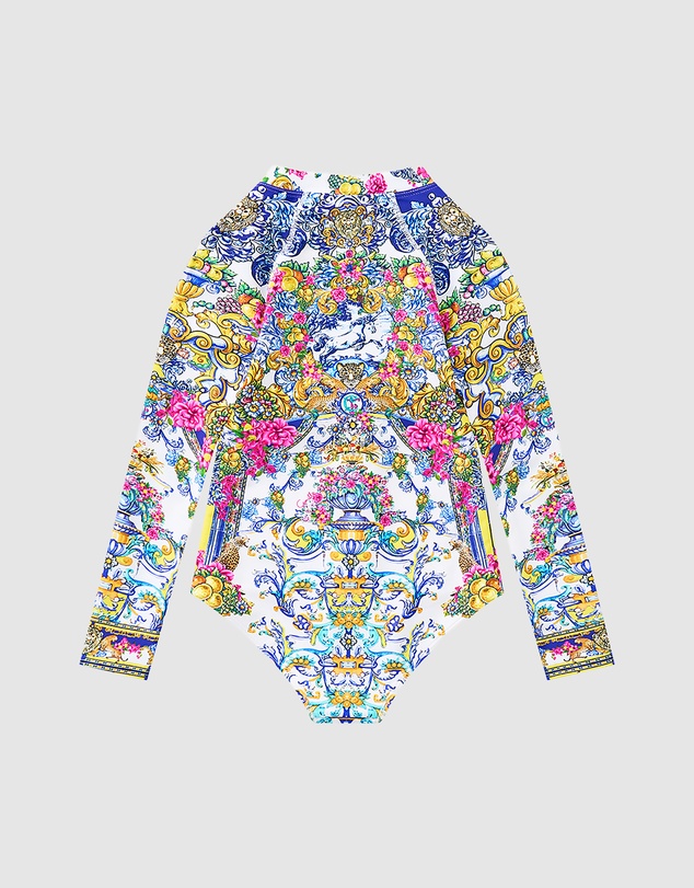 Camilla - Long Sleeve Zip Front Paddle Suit - Kids-Teens