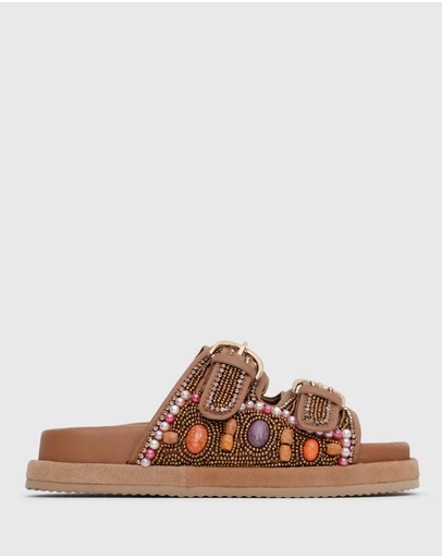 Betts - Cosmo Leather Buckle Flatform Slides