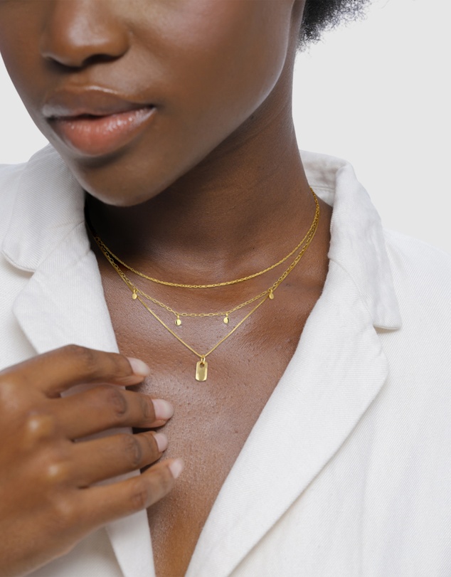 Elli Jewelry - Necklace Layer Disc 925 Sterling Silver Gold-Plated