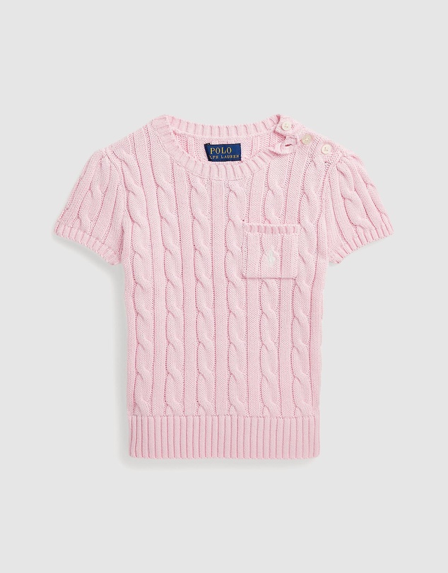 Polo Ralph Lauren - Cable-Knit Cotton Short-Sleeve Sweater - Babies-Kids