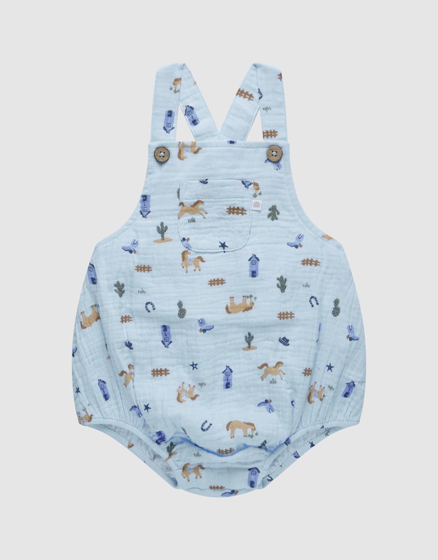 Kynd Baby - Woven Romper in Country Blue