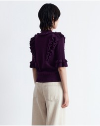 & Other Stories - Pointelle-Knit Ruffle Top