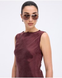 Minima Esenciales - Florence Cupro Lace Up Back Midi Dress