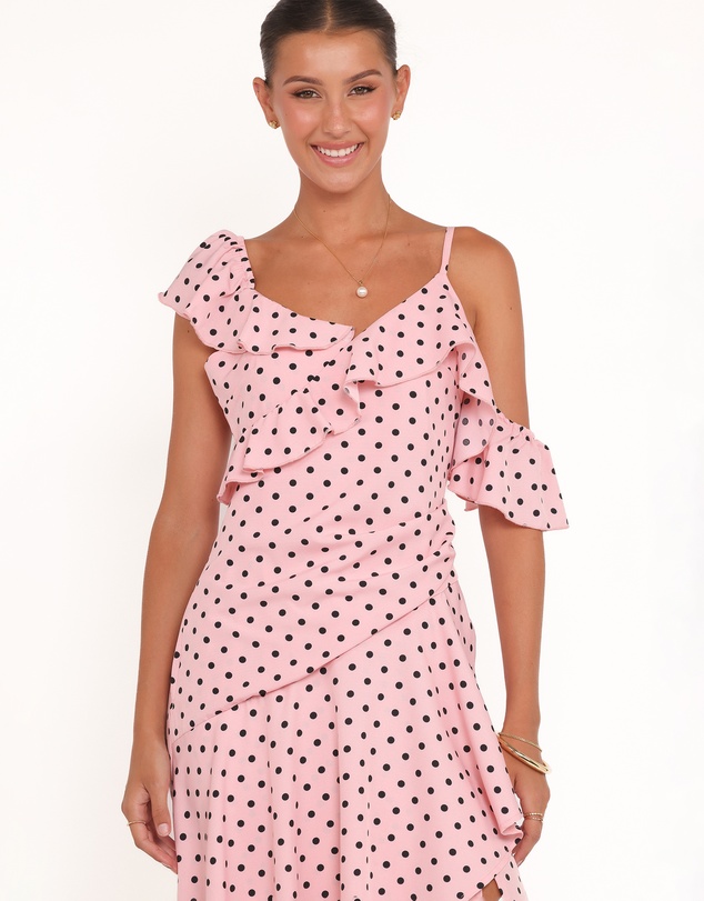 Petal & Pup - Adelina Maxi Dress - Pink Polka Dot