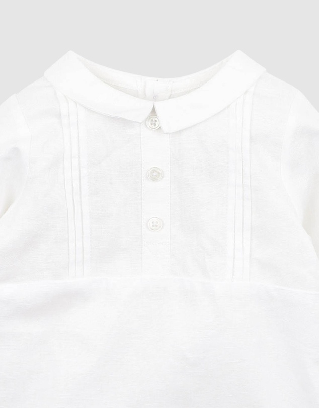 Bebe by Minihaha - Dressy LS Linen Blend Romper - Babies