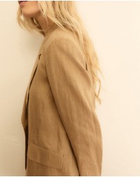 Emme - Ecru Linen Tailored Trousers