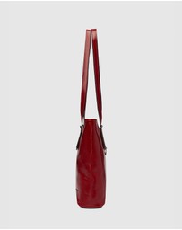 Florence - The Amelia Red Leather Tote Work Bag