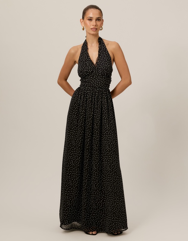 Tussah - Kelly Halter Polka Dot Maxi Dress