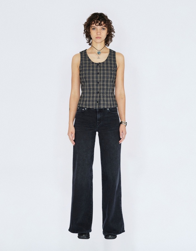 Dr Denim - Zola Top Black Summer Check