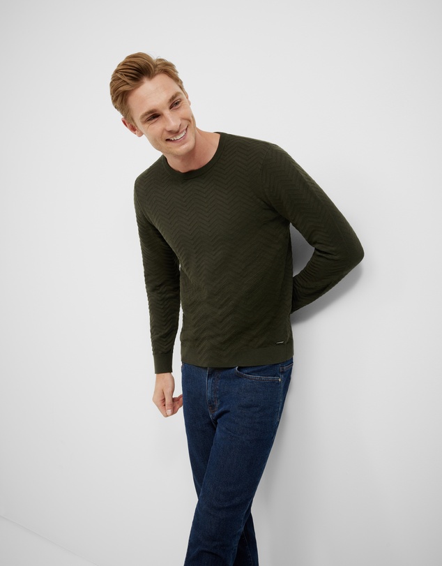 Politix - Lightweight Zig Zag Crew Neck Knit